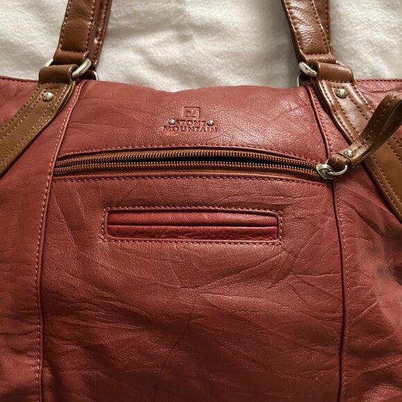 Stone Mountain Rust Brown Leather Shoulder Purse - Picture 7 of 10